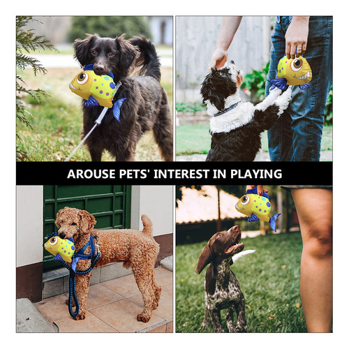 Juguete De Peluche Interactivo Con Forma De Pez Para Perro Q