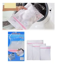 Comprar 3 Set Bolsa Malla Fina Lavar Prendas Delicadas Lavadora Ropa Color Blanco\u002Flila