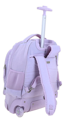 Mochila Chenson Con Ruedas Color Lila Modelo Zilp 1870145-v Diseño De La Tela Liso