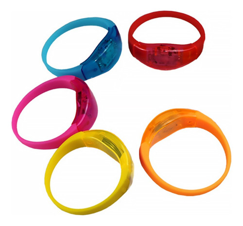 Pulseras Fluorescentes Led, Control De Sonido Fiesta Fluor