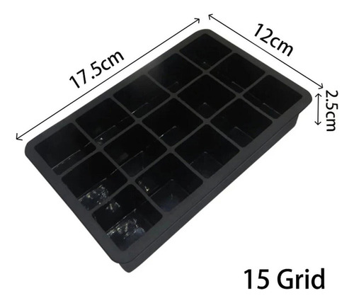 Molde De Bandeja De Hielo Grande De Silicona Para Cubitos De