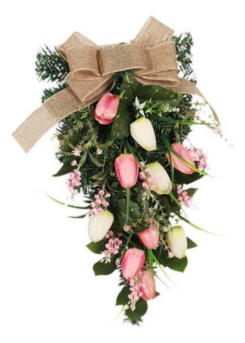 Teardrop Swag Spring Spring Ornamento Corona De Flores