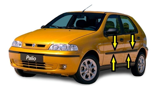 Fiat Palio 5 Puertas 2001 / 2004 Baguetas Laterales 4 Piezas