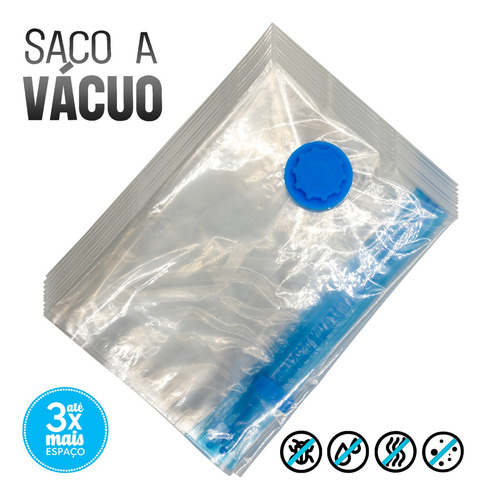 Saco A Vácuo Organizador Viagem Mala Para Roupas P Kit 10