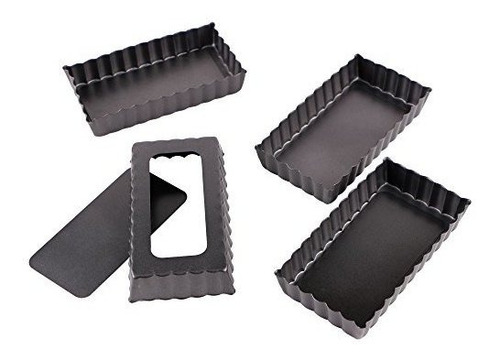 Juego De 4 Moldes Tartas Mini Con Fondo Desmontable Para