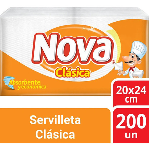 Servilletas Clasica De Mesa Nova 200un(2 Pack)-super