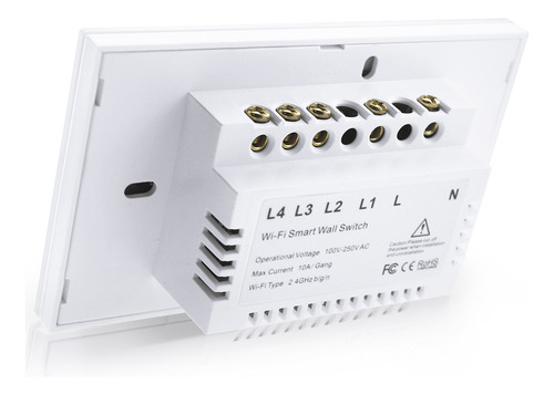 Plaqueta Táctil Wifi Tuya - 3 Boton - Negra