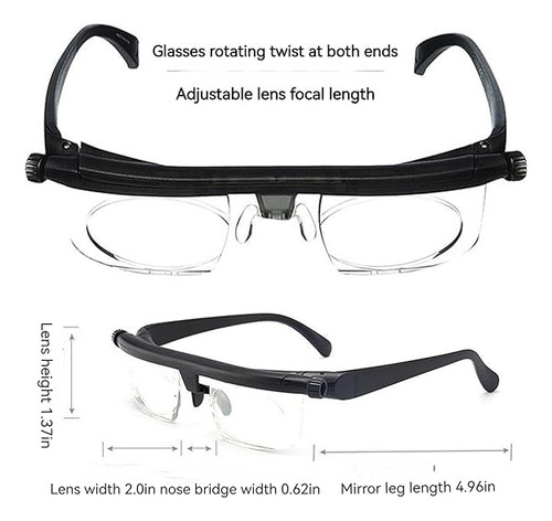 Gafas De Enfoque Ajustable Teuln Flex Focal Dial Vision, 2 U