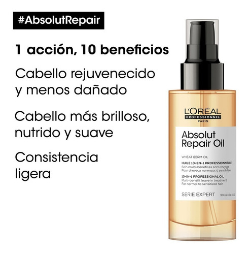 Imagen 3 de 3 de Loreal Prof - S.exp Serum Abs Repair 10 En 1 X 90ml