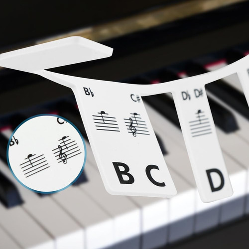 Calcomanía De Notas Para Piano 2 Etiquetas De Notas De Tecla