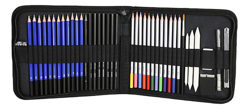 Kit Dibujo 41 Piezas Profesional Estuche Lápices