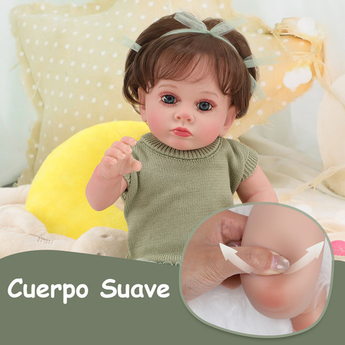 55cm Realistas Muñeca Bebé Reborn De Silicona Y Algodón
