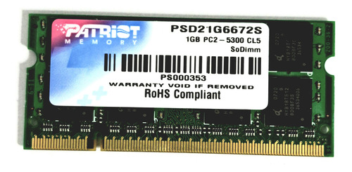 Memória Patriot Ddr2 1gb Notebook