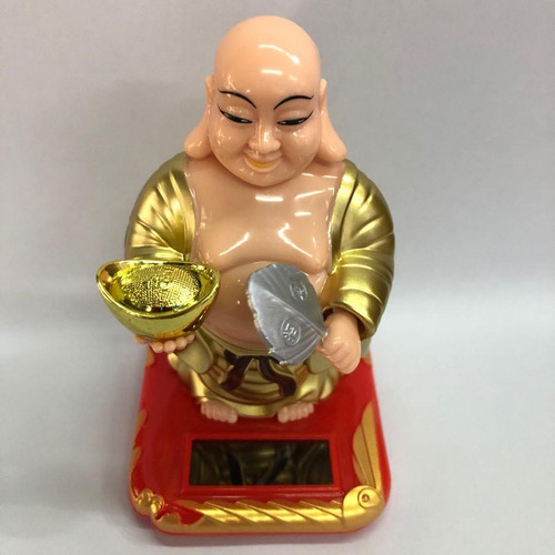Estatua De Buda Con Columpio De Flores Con Energía Solar,