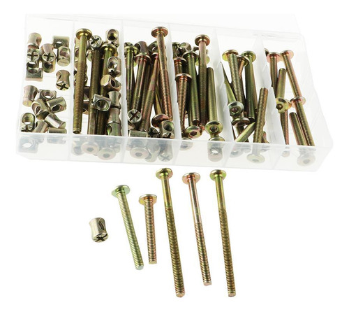 100 Pcs Tornillos Cilíndrica Tuercas Hexagonales Pernos De