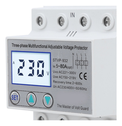 Para Protetor De Tensão Lcd Trifásico Stvp-932 230v 400vac