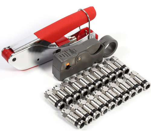 Kit De Compresión Coaxial Tipo F Para Rg58 Rg59 Rg6