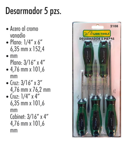 - Conjunto De 5 Chaves De Fenda Mistas Com Cabo Comfort Grip