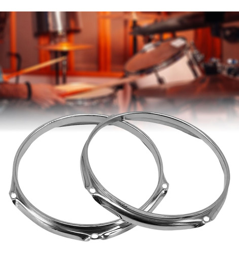 2x Drum Hoop Set Anillos De Batería, 14 Pulgadas 6 Agujeros