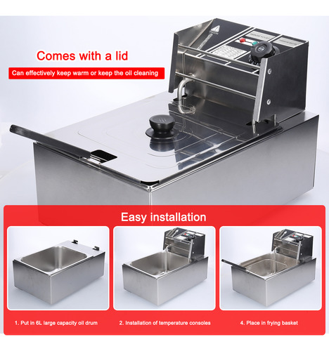 Máquina Eléctrica Para Restaurante Deep Fryer Chicken Fry, U