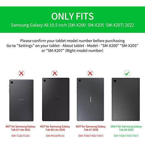 Funda Con Teclado Juqitech For Galaxy Tab A8 Negro