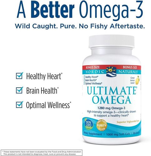 Imagen 2 de 5 de Nordic Naturals Ultimate Omega 1280 Mg Omega3 90geles