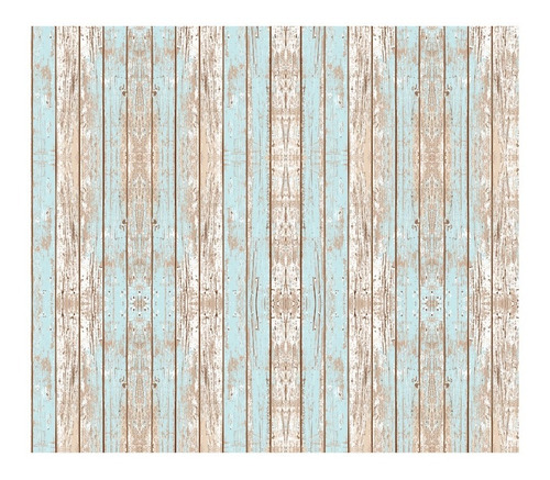 Alfombra Vinílica Madera Vintage Azul 140 X 160 Cm