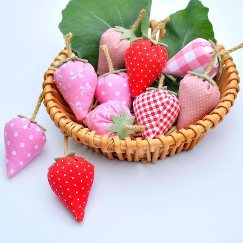 6x Figuras De Fresas, Decoración De Bandeja, Adornos De