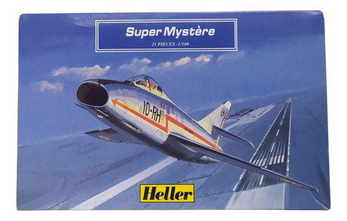 Avión Súper Mystere Para Armar Maqueta Antiguo Heller 1/100