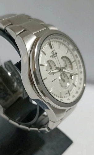 Reloj Casio Edifice Cronógrafo Efr-500 Wr 100m Plateado Plateado Blanco (Usado)