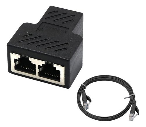 1 A 2 Lan Ethernet Network Rj45 Plug Splitter Adaptador +