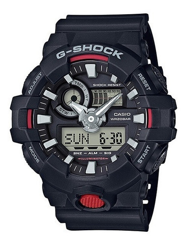 Relógio Casio G-shock Masculino Ga-700-1adr Correia Preto Bisel Preto