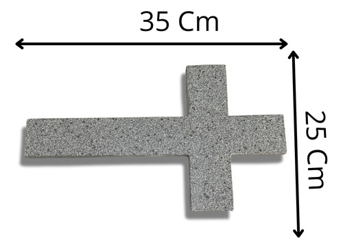 Crucifixo/cruz De Granito Cinza 35x25cm Para Túmulo Cruz