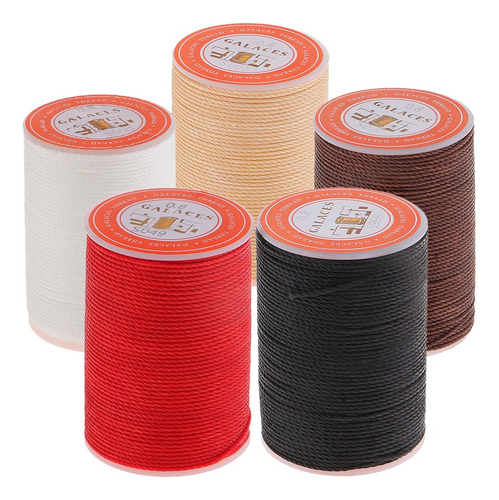 5 Rollos De 0.8 Mm De Poliéster Redondo De Hilo Encerado