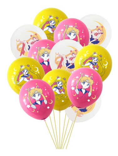 Set De Globos Latex Sailor Moon Cumpleaños