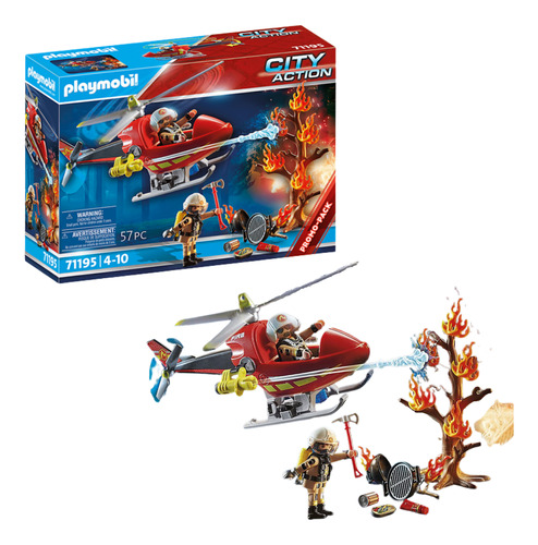 Playmobil Helicóptero De Bomberos - 71195