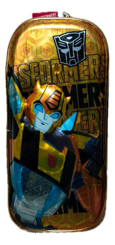 Lapicera Transformers Bumblebee Doble Escolar Cierre Urbania Dorado Transformers
