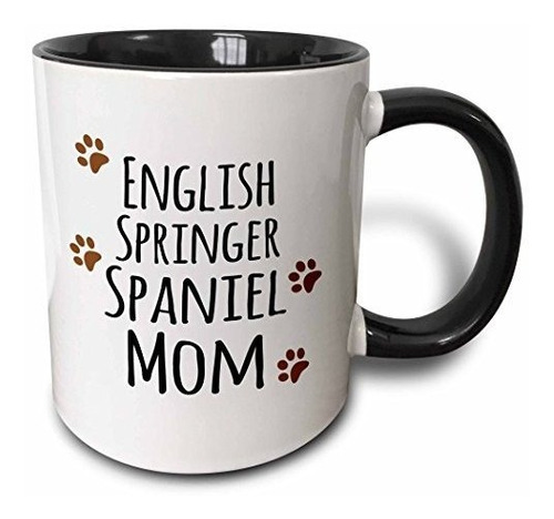 3drose English Springer Spaniel Dog Mom Mug, 11 Oz, Black