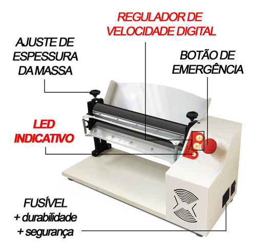 Imagen 4 de 9 de Sobadora Electrica 40cm Rodillos Antiadherente Saro Imperio