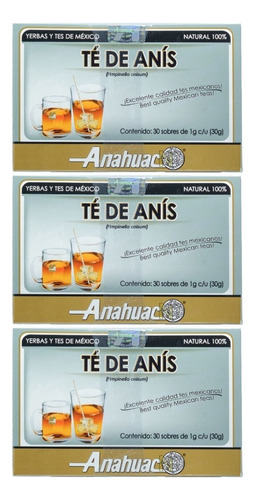 (3 Pzas) Te Anis (30 Sobres) Anahuac