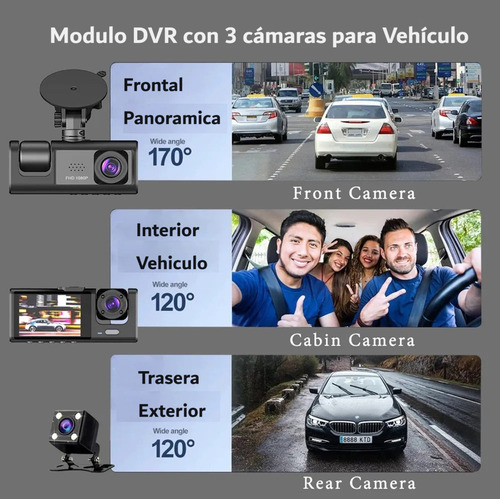 Cámaras Para Vehículos.tres Cámaras.vigilancia De 360 Grados
