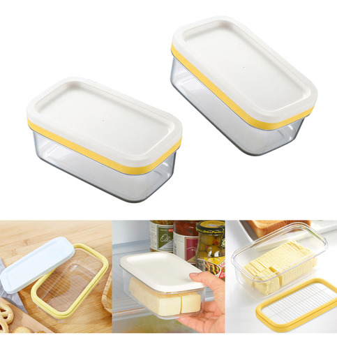 2pcs Butter Keeper Storage Container For Bread, Cakes,