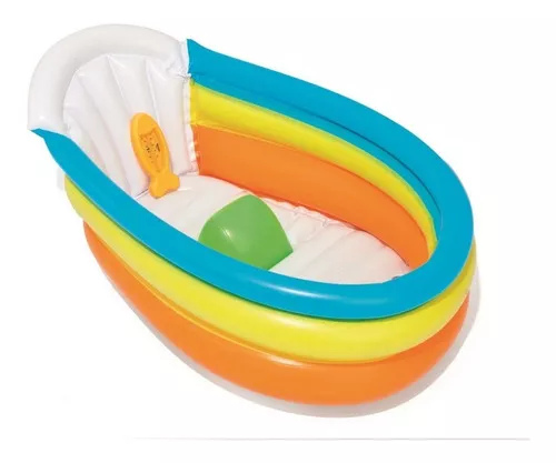 Bañera inflable para bebés, bañera antideslizante para bebés de 6 a 36  meses (naranja)