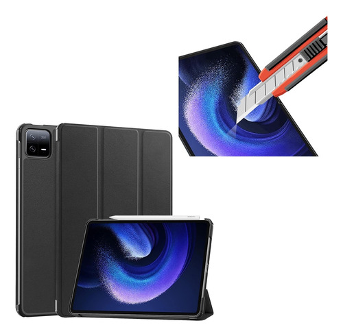 Funda Magnetica + Mica De Vidrio Para Xiaomi Mi Pad 6 11.0