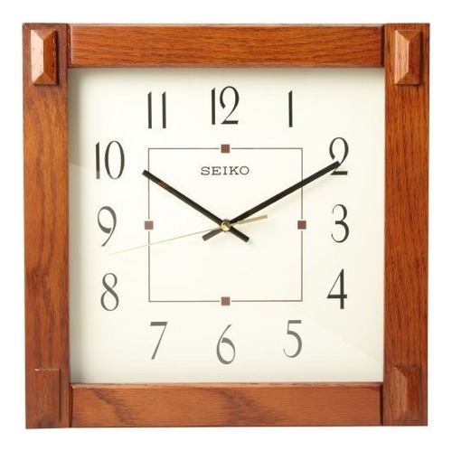 Reloj De Pared Seiko Con Caja De Color Marrón Os