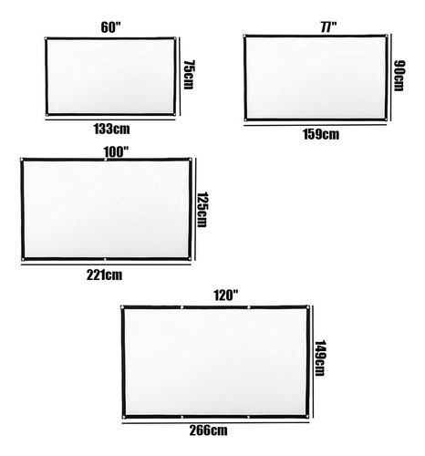 Pantalla Del Proyector 120 Pulgadas