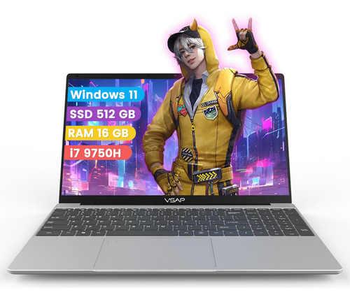 Laptop 2 En 1 Intel I7 9750h 16gb Ram 512gb Ssd 15.6in Notebook Gris