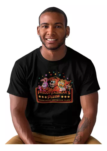 Camisa Infantil Five Night Freddy Pizza Fazbear 100% Algodão