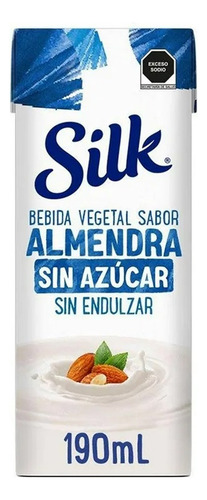 Bebida Vegetal Silk Almendra Sin Azúcar 6 Pzs De 190 Ml C/u