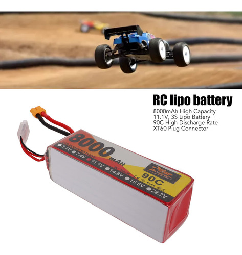 Batería Rc Lipo 3s 90c 8000mah Enchufe Xt60 Coche Modelo